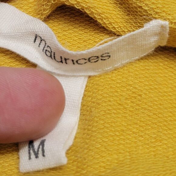 NWOT Maurices Yellow Medium Butter Soft Casual Relaxed Hooded Boho Chic Blouse - Picture 8 of 10